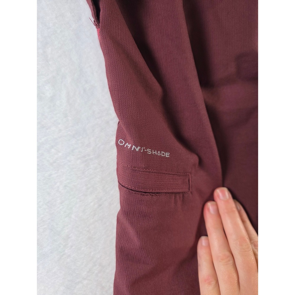 Columbia Titanium Capri Pants Omni-Shade Packable Hiking Size 4 Burgundy Outdoor - Picture 9 of 10